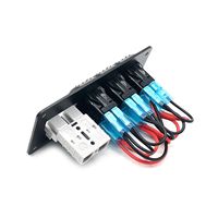 Panneau d'interrupteur à bascule 3 gangs encastré 50amp prise Anderson grise pour camion de bateau de camping-car de caravane