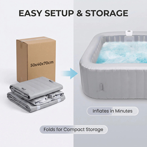 Baignoire <span class=keywords><strong>gonflable</strong></span> portable en PVC laminé de 240 gallons <span class=keywords><strong>pour</strong></span> extérieur, piscine chauffante, <span class=keywords><strong>spa</strong></span> de massage avec accessoires - Product Image 3