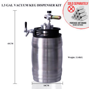 Yeni stil paslanmaz çelik 2l/4l/5l bira keg dağıtıcı sistemi mini co2 regülatörü ile bira için kullanılır - Product Image 3