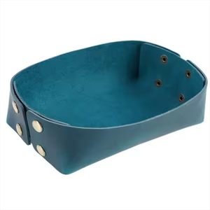 Handmade Custom Cowhide European-style Retro Tray Decoration Tray Sundry Storage Tray - Product Image 3