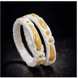 En stock – Ensemble Sakha plaqué or 24 carats, accessoires de mode, paire de bracelets traditionnels pour femmes, par des exportateurs indiens - Product Image 2