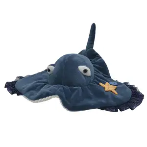 Factory Wholesale 38cm very soft cute bright-coloured Manta Ray Stuffed sea fish Animal Plushie toy