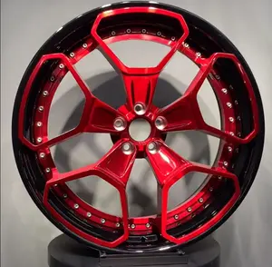 BOLUN Custom 5x114,3 19 \ "20 Recubrimiento en polvo Llantas de aleación forjadas en negro y rojo para Ford Mustang 2018