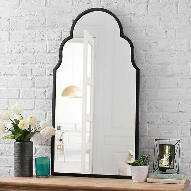 Desain sederhana bingkai logam Modern penuh panjang kamar mandi dekoratif rias dinding cermin gantung untuk dekorasi rumah