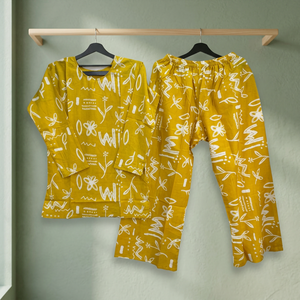 Conjunto de 2 Piezas para Mujer, Estampado Floral Étnico, Top y Pantalón con Bordado, Tela 100% Algodón, Transpirable - Product Image 2