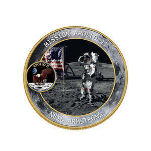 50e anniversaire <span class=keywords><strong>Apollo</strong></span> <span class=keywords><strong>11</strong></span> Moon palier argent pièce commémorative personnalisée - Product Image 5