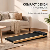 Tapis de marche électrique 1,5 CV en bois, 6 km/h, affichage LED, 110 mm de largeur, silencieux, compact, pour la maison, le bureau et le fitness commercial