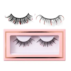 New thick curly Halloween color bright powder full strip false eyelashes, one pair type stock wholesale
