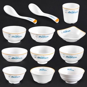 Xiangyuan melamine bowls, <b>plastic</b> imitation porcelain small bowls, commercial restaurant and hotel tableware, resin rice bowls, - Product Image 1