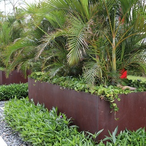 Grand <span class=keywords><strong>pot</strong></span> de jardin extérieur écologique <span class=keywords><strong>Pot</strong></span> en métal moderne en acier corten avec revêtement de <span class=keywords><strong>taille</strong></span> personnalisée pour une utilisation au sol - Product Image 1