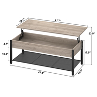 Table d'appoint contemporaine en bois pour la maison ou le bureau Table basse élévatrice à compartiment caché Meubles de salon