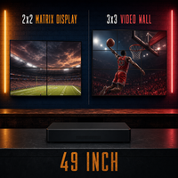 Mur vidéo LCD 49 pouces, cadre de 3,5 mm, écran de raccordement matriciel 2x2 3x3, revêtement anti-reflet, luminosité 700 cd/m² pour bar sportif
