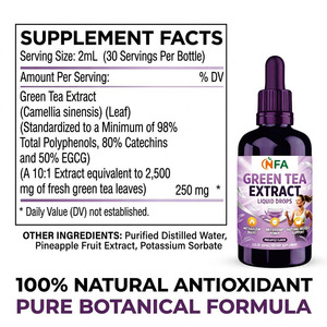 Extrait de thé vert liquide OEM ODM en gouttes, contient 250 mg d'extrait de thé vert, soutient le métabolisme, aide naturelle à la perte de poids - Product Image 2