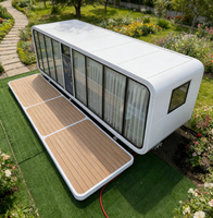 Cabane préfabriquée de luxe en acier inoxydable de qualité marine, type Apple Cabin, pour station balnéaire côtière, petite maison en bord de mer pour hébergement sur île
