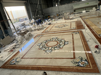 Carreaux de sol en marbre poli à jet d'eau, design moderne personnalisé, pour la décoration d'hôtels et de villas, respectueux de l'environnement