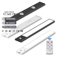 Lampe LED rechargeable à détecteur de mouvement pour armoire 30cm 40cm 60cm, éclairage LED sans fil adhésif pour placard avec fixation magnétique