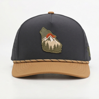 Gorras de Béisbol Deportivas de 5 Paneles, Gorras Deportivas con Orificios Cortados con Láser, Impresión Puff, 100% Algodón, Ajustables, Unisex