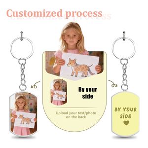 Porte-clés LED personnalisés avec photo de <span class=keywords><strong>dessin</strong></span> enfantin mignon, impression UV HD, cadeaux commémoratifs, porte-clés personnalisés avec <span class=keywords><strong>dessin</strong></span> d'enfant pour filles et garçons - Product Image 3