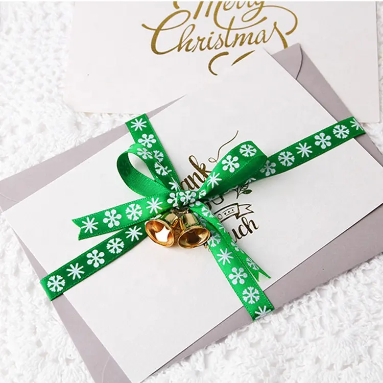 Caja de regalo personalizada, rollo de cinta de grogrén de lujo, cinta de Navidad, 2021