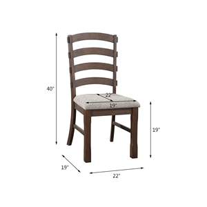 Silla lateral DB con acabado de Roble Marrón rústico (juego 2) Tela Gris Pascaline granja para el hogar Comedor Cocina hogar Oficina restaurante uso - Product Image 2