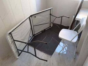 Bộ Bàn Ghế Gấp Gọn Ngoài Trời Bằng Nhựa, Bộ Bàn Ghế Dã Ngoại Di Động 6ft Bằng Kim Loại Màu Trắng - Product Image 3