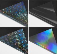 Film de plastification holographique brillant à froid auto-adhésif pour l'emballage de fleurs et les loisirs créatifs