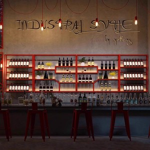 Phong Cách Công Nghiệp Thanh Sắt Rèn Hiển Thị Tủ Đồ Nội Thất Nhà Treo Tường Kệ Cho Nhà Hàng Sáng Tạo Rượu Vang Đỏ Giá - Product Image 2