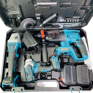 Ensemble d'outils électriques sans fil 21V sans balais 4 pièces : perceuse, visseuse, clé à chocs, meuleuse robuste - Product Image 4