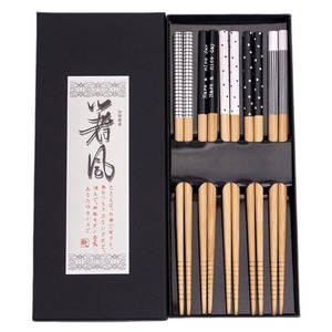 Palillos Reutilizables de Madera Natural, 5 Pares, Palillos Japoneses para Sushi, <span class=keywords><strong>Hashi</strong></span>, Hechos a Mano, de Bambú, Azul y Rojo, 23.5 cm - Product Image 4