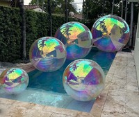 Boules miroir en PVC chromé brillant du fabricant Zhenmei, grandes, irrésistibles, holographiques arc-en-ciel, translucides, certifiées CE, imprimées UV