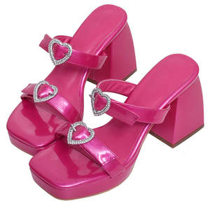 Sandalias Comfort Slide Tacón Alto Rosa 2025 - Product Image 1