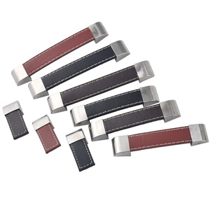 Leather Furniture Handles Square Single Hole <b>Black</b> Brown Durable Cabinet Drawer Wardrobe Use - Product Image 5