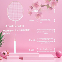 Raquette de badminton ultra-légère en fibre de carbone, raquette professionnelle d'entraînement, adaptée aux hommes et aux femmes