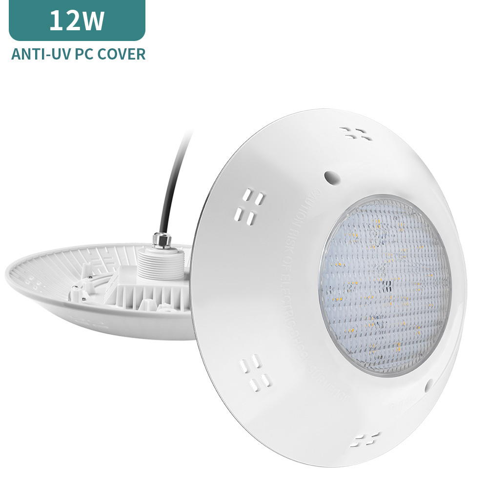 3000K Warm White 12W Plastic Body Material Wall Mount Led Underwater Swimming Pool Light