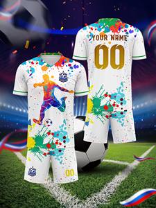 वी-गर्दन फुटबॉल जर्सी शॉर्ट्स व्यक्तिगत कस्टम नाम नंबर लोगो 100% पॉलिएस्टर स्वेट-विकिंग लुभावनीय यूनिसेक्स वयस्क - Product Image 2