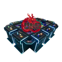 Table de jeu de pêche au dragon rouge 3D de qualité HD, 8 places, machine de jeu de tir au poisson, plateau pour centre de jeux d'amusement
