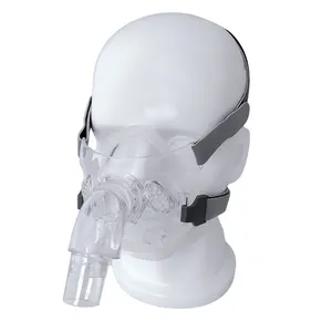 Mascarilla facial completa para terapia de Apnea del sueño, máscara de silicona de alta calidad para el hogar y el Hospital