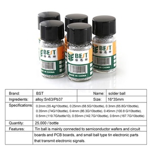Bst-505 <span class=keywords><strong>reballing</strong></span> bóng 0.25 0.3 0.35 0.4 0.45 0.5 0.55 0.6 0.65 0.76 BGA hàn bóng chì Sn63/PB3 cho BGA sửa chữa làm lại - Product Image 6