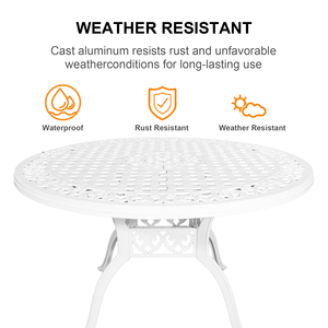 Ensemble de salle à manger de patio 7 pièces, table de patio de 48,23 pouces avec trou pour parasol de 2,36 pouces, ensemble de salle à manger en aluminium moulé pour l'extérieur avec 6 chaises - Product Image 2