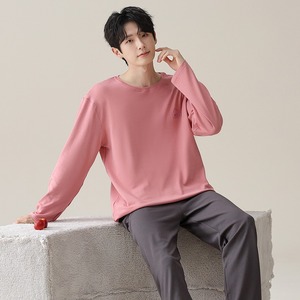 가을/겨울 100% 면 남자의 잠옷 긴 소매 바지 투피스 밤 세트 캐주얼 홈 세트 플러스 사이즈 잠옷 소년 - Product Image 1