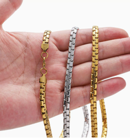 Collier chaîne maille ronde en acier inoxydable pour homme, style Hip Hop, chaîne Rolo, étanche, anti-ternissement, bijoux streetwear quotidiens