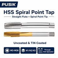 GB DIN371 M2 M20 HSS 6542 TiN Goldbeschichtet 45° #   35 #   Q235 Milder Kohlenstoffstahl Durchgangsbohrung Hochgeschwindigkeits-CNC-Spiralpunkt-Maschinengewindebohrer