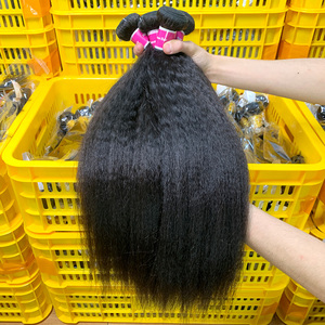 Extensiones de cabello humano brasileño para mujeres negras, mechones de pelo liso rizado <span class=keywords><strong>afro</strong></span>, grado 10, original - Product Image 1