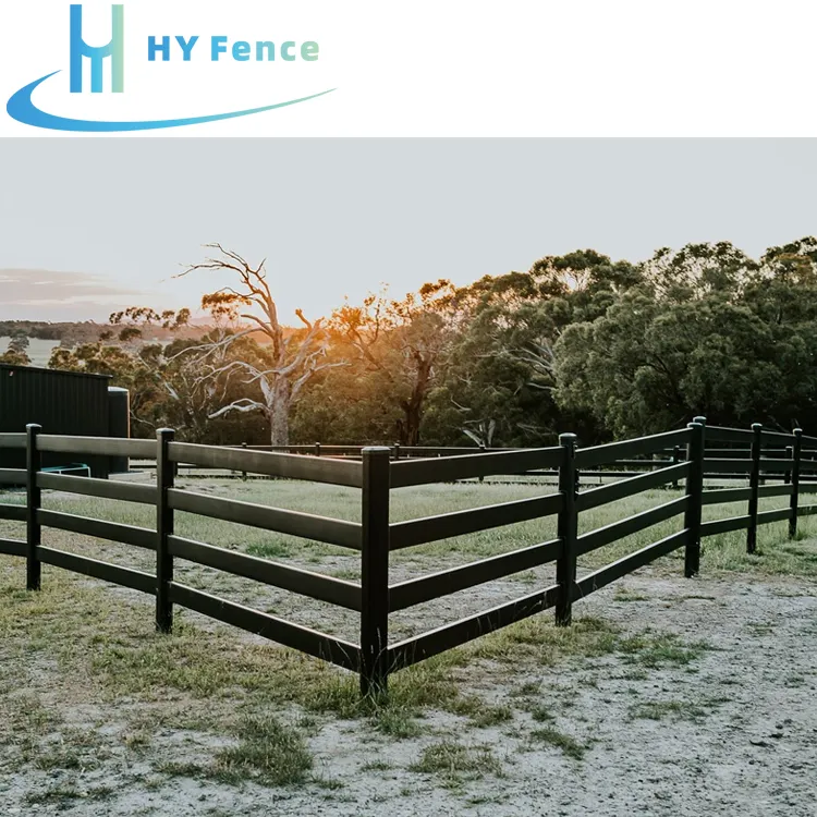 Panel pagar peternakan logam Corral peternakan hitam Amerika kustom pagar peternakan kuda aluminium