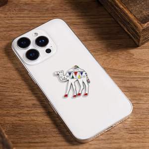Saudi Arabia Middle East Custom Cartoon Alloy Oil Drop Phone Case Decorations 3M Adhesive Metal Cell Phone Stickers Promotional