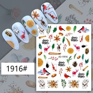 Paso Sico <span class=keywords><strong>2022</strong></span> Populaire 3D <span class=keywords><strong>Manucure</strong></span> Accessoires Noël Nouvel An Festival Design Nail Art Autocollant Shimmer Papier pour DIY Design - Product Image 5