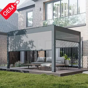 Modern Garden Bioclimatica Pergola Motorized Louvre Roof Kits Patio Outdoor Aluminium Louvered Aluminum Bioclimatic Pergola