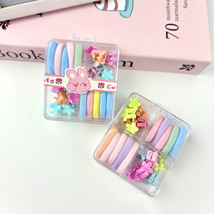 Set de Cintas y Pinzas para el Cabello para Niñas, Colores Dulces, Anillos para el Cabello, Accesorios para Bebés, Uso Diario, Diseño Geométrico y de Dibujos Animados - Product Image 2