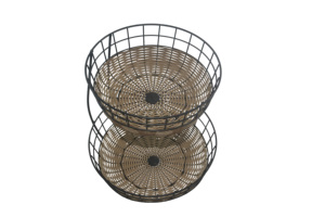 Cesta <span class=keywords><strong>de</strong></span> mimbre <span class=keywords><strong>para</strong></span> almacenamiento <span class=keywords><strong>de</strong></span> pan <span class=keywords><strong>de</strong></span> fruta <span class=keywords><strong>de</strong></span> 2 niveles <span class=keywords><strong>de</strong></span> la mejor calidad, cesta <span class=keywords><strong>de</strong></span> mimbre tejida <span class=keywords><strong>de</strong></span> alambre <span class=keywords><strong>de</strong></span> Metal, Material PP, artículos diversos <span class=keywords><strong>para</strong></span> alimentos - Product Image 6