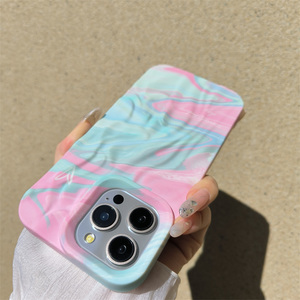 Custodie posteriori in TPU morbido con rughe <span class=keywords><strong>arcobaleno</strong></span> alla moda per <span class=keywords><strong>iPhone</strong></span> 16 15 14 13 12 11 Pro Max 16 plus <span class=keywords><strong>Cover</strong></span> per telefono con struttura a bolle d'acqua - Product Image 4